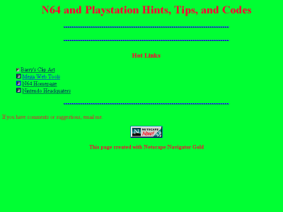N64 and Playstation Hints, Tips, and Codes Image